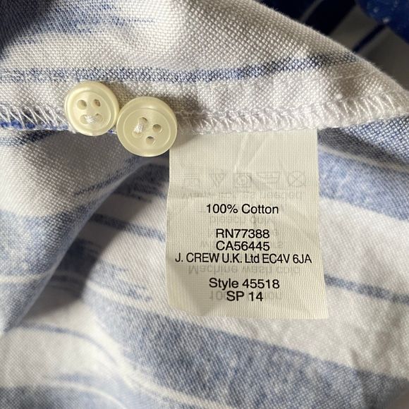 J Crew Factory Dress Shirt Womens XS Multicolor Blue White Geometric NWT Flaw - Picture 16 of 16